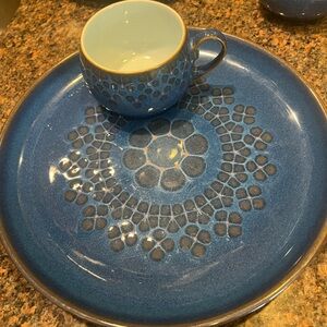 Denby Midnight dinner plate and coffee mug